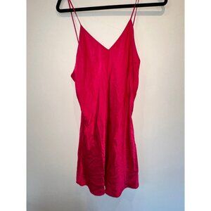 VICTORIA’S SECRET  Silk Fuchsia Pink Mini Slip gold label